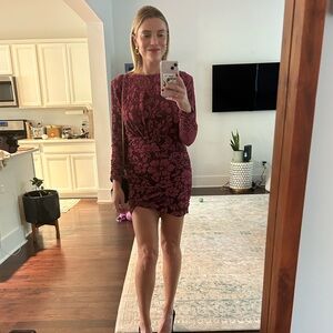 FINAL SALE. For Love and Lemons Maroon and Pink Sparkler Dress